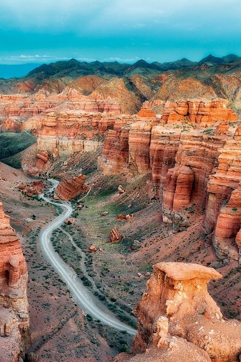 Hiking Kazakhstan: a day in Charyn Canyon National Park Kazakhstan Aesthetic, Trail Signage, Kazakh Aesthetic, Goals 2025, Astana Kazakhstan, Kazakhstan Travel, Us Friends, Hunza Valley, Dnd Maps