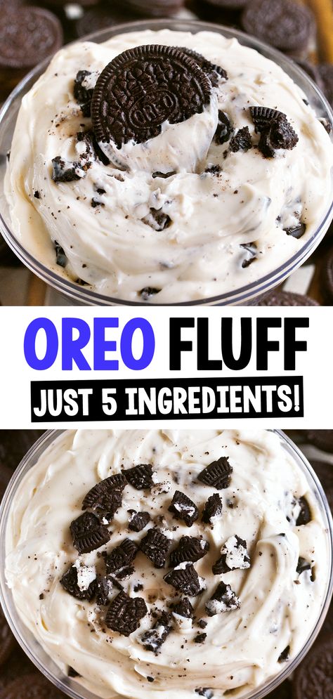 The Best Oreo Fluff Party Dip Recipe Oreo Salad, Oreo Fluff Recipe, Protein Oreo, Oreo Fluff Dessert, Cookie Salad, Oreo Fluff, Mug Cake Healthy, Fluff Salad, Dessert Dip