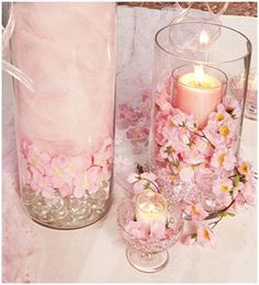 Japanese Wedding Theme, Cherry Blossom Wedding Theme, Cherry Blossom Party, Sakura Wedding, Cherry Blossom Theme, Flowers And Candles, Anime Wedding, Tout Rose, Quinceanera Ideas