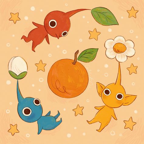 pikmin is love, pikmin is life ☺️ i was super unsatisfied with my earth day pikmin drawing so i solved that problem by drawing even more pikmin! i tried to glaze/nightshade my art but I couldn't get the desktop version to work and the official account hasn't gotten back to me about an invite to use the web version 😭 i haven't posted in ages so im just gonna post it and hope for the best ⭐️ ⭑ ⭑ ⭑ #pikmin #pikminbloom #pikminart #nintendo #pikminfanart Cute Pikmin Art, Pikmin Fanart Cute, How To Draw Pikmin, Pikmin Cute, Pikmin Embroidery, Pikmin Concept Art, Pikmin Illustration, Pikmin Widget, Pikmin Creatures