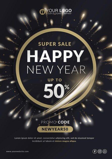 Super sale for happy new year a business... | Premium Psd #Freepik #psd #sale #new-year #promotion #flyer Promotion Flyer, Business Flyer Templates, Super Sale, Business Flyer, Flyer Template, Promo Codes, A Business, Happy New, Happy New Year