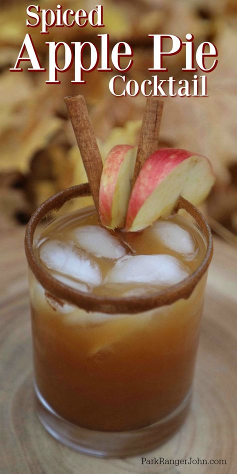 How to make a delicious Spiced Apple Pie Cocktail Recipe with apple pie moonshine. Apple Pie Moonshine Mixed Drinks, Apple Pie Drink Alcohol, Moonshine Drink Recipes, Apple Pie Moonshine Drinks, Apple Pie Drink, Apple Cocktail Recipes, Apple Pie Moonshine Recipe, Spiced Apple Pie, Apple Pie Cocktail