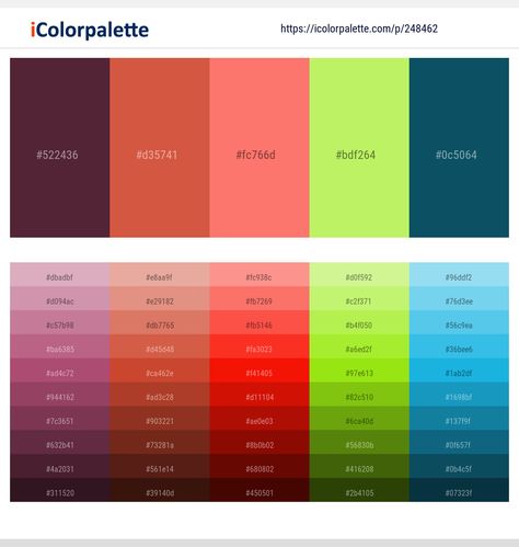 Colors included in this palette similar to Bittersweet, Blue, Claret Red, Dark Gray / smoked, Dark Olive Green, Dark Olive Green and Indian Red, Dark Olive Green and Khaki, Dark Olive Green and Midnight Blue, Dark Olive Green and Salmon, Deep Sea Green, Flame Pea, . Download color palette as Pdf, Adobe swatch and more. Orange Palette, Pink Color Combination, Color Terracota, Ebony Color, Orange Color Palettes, Color Palette Yellow, Wheel Art, Red Color Schemes, Red Colour Palette