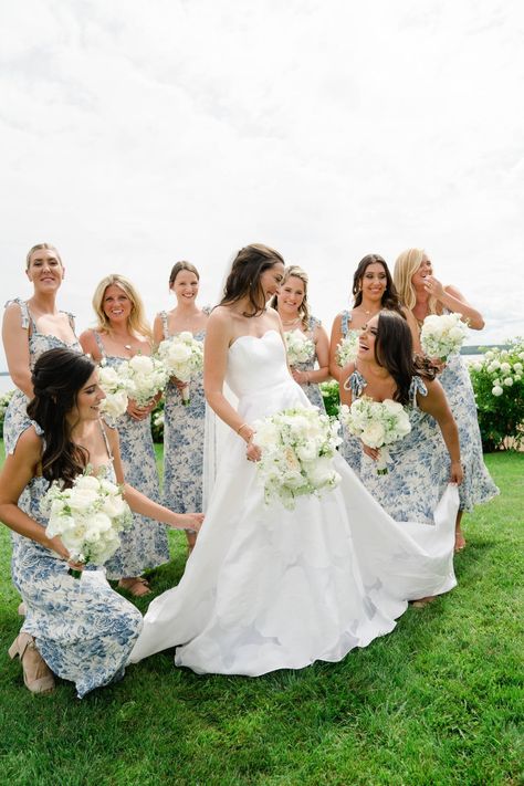 Maine Coastal Wedding — Kate Headley | Northern Michigan and Washington, DC-based, East Coast Photographer Nantucket Bridesmaid Dresses, Coastal Wedding Colors, Coastal Wedding Dress, Coastal Wedding Theme, Boathouse Wedding, Hamptons Wedding, Blue White Weddings, Nantucket Wedding, Preppy Wedding