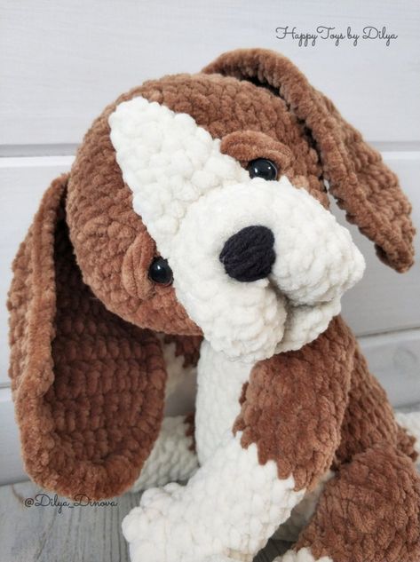 Crochet Puppy Beagle with long ears Cute plush puppy Crochet | Etsy Crocheted Dog, Puppy Crochet, Puppy Beagle, Crochet Puppy, Crochet Plushies, Crocheting Patterns, Handmade Soft Toys, Teddy Bear Gifts, Crochet Etsy