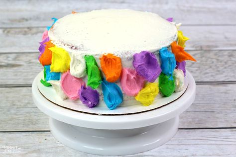 Hippie Cake 70s Cake, Tye Dye Cake, Hippie Cake, Tie Dye Cake, Triple Layer Cake, Margarita Cake, Tie Dye Birthday, Groovy Party, Colorful Cake