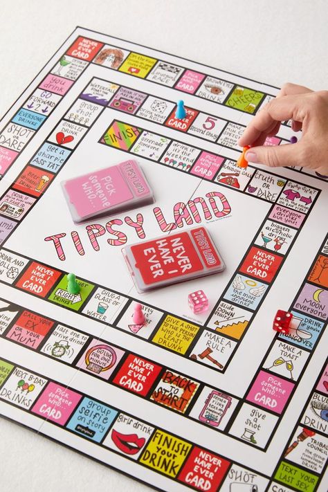 Tipsy Land, Drinking Games For Parties, Truth And Dare, Things I Need To Buy, Things To Do When Bored, 60th Birthday Party, Birthday Board, Drinking Games, Party Game