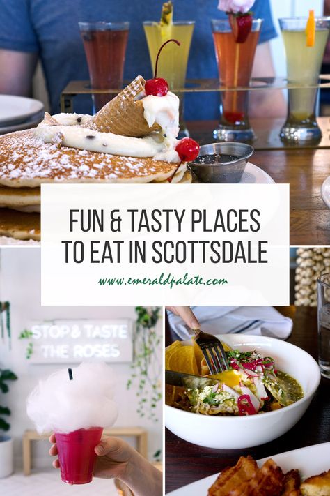 collage of the best Scottsdale Arizona restaurants Glendale Arizona Restaurants, Brunch In Scottsdale Az, Brunch Scottsdale Az, Old Scottsdale Arizona, Scottsdale Restaurants With A View, Restaurants In Scottsdale Az, Places To Eat In Scottsdale Az, Old Town Scottsdale Arizona Restaurants, Best Restaurants In Scottsdale Az