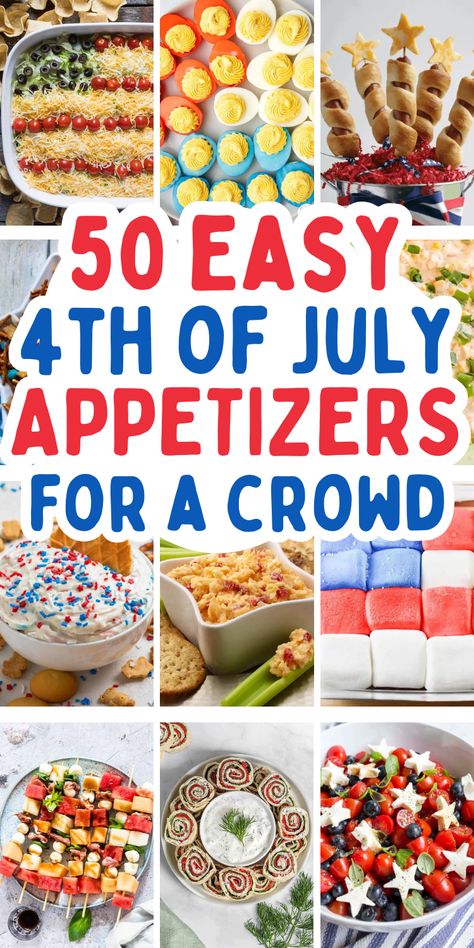 4th of july potluck food Blue Appetizers, Fourth Of July Snacks, 4th Of July Appetizer Ideas, Patriotic Appetizers, July 4th Appetizers, 4th Of July Appetizers, Patriotic Snacks, July Appetizers, 4th July Food