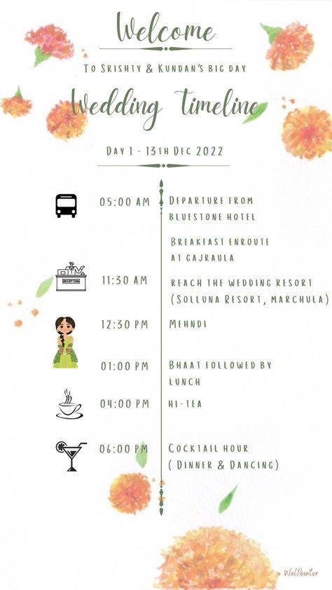 Wedding Itinerary Ideas, Indian Wedding Itinerary, Wedding Card Decorations, Pastel Wedding Decorations, Wedding Day Timeline Template, Engagement Invite, Wedding Weekend Itinerary, Itinerary Design, Wedding Timeline Template