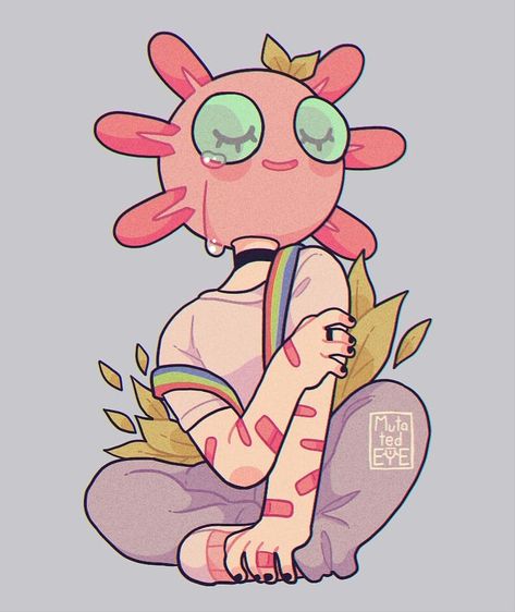 Axolotl Oc Drawing, Doodles Kawaii, Arte Doodle, Arte Indie, Arte Sketchbook, 영감을 주는 캐릭터, Cute Art Styles, Kawaii Art, Art Block