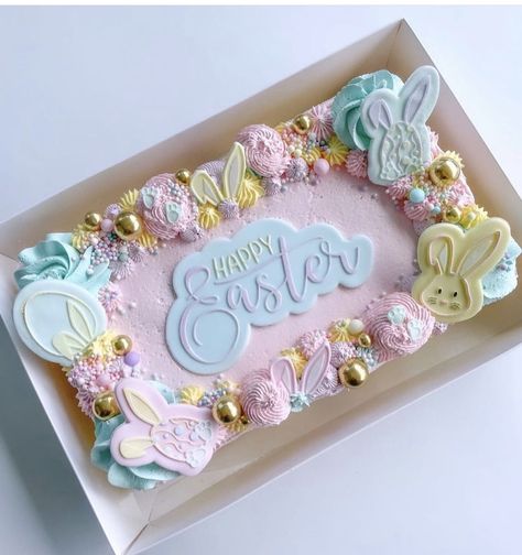 Easter Sheet Cake, Easter Themed Cakes, Easter Desserts Cake, Sprinkles Cookies, Square Cake Design, Pastel Rectangular, Slab Cake, Barbie Birthday Cake, Sheet Cake Designs