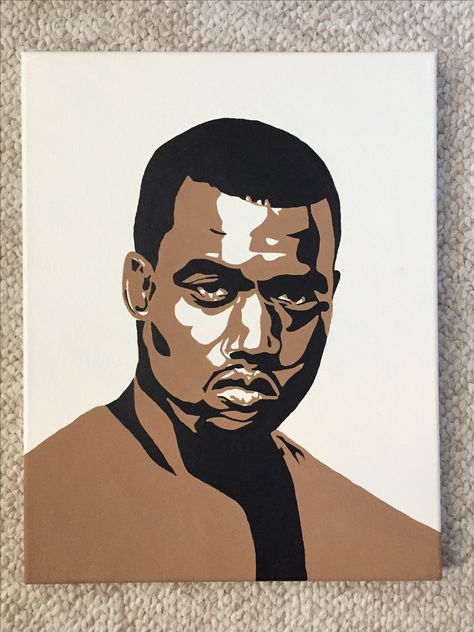 Kayne West Painting, Kanye Painting Canvas, Kanye Painting, Kanye West Drawing, Kanye West Painting, Kanye West Art, Linear Art, Color Wallpaper Iphone, Simple Canvas Paintings