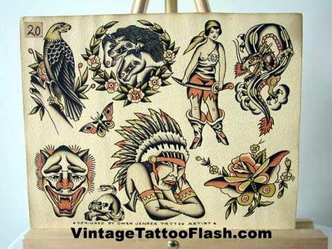 Explore Vintage Tattoo Flash's photos on Flickr. Vintage Tattoo Flash has uploaded 2059 photos to Flickr. Owen Jensen, Sailor Jerry Flash, Sailor Jerry Tattoo Flash, Flash Drawing, Vintage Tattoo Art, Vintage Tattoo Design, Flash Designs, Octopus Tattoo Design, Sailor Jerry Tattoos