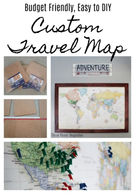 Personalized Family Travel Map on a Budget Crafts With Maps Diy Projects, Places Traveled Map Diy, Travel Map Pin Boards, Upcycle Maps, Family Travel Map, Travel Tips With Baby, Senior Home Care, Airplane Baby, Amazing Crafts