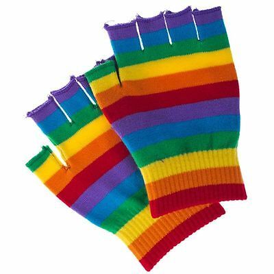 Rainbow Gloves, Kidcore Aesthetic, Knit Gloves, Pride Outfit, Fingerless Gloves Knitted, Imagine Dragons, Knitted Gloves, Knit Set, Rainbow Stripes