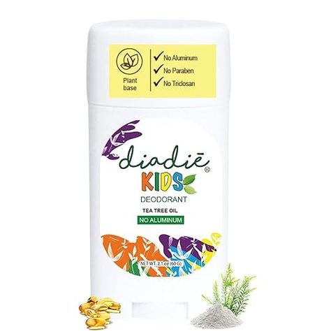 Amazon.com: Diadié Kids Natural Deodorant for Boys & Girls, Aluminum-Free, Safe, Stick, 2.1 oz, 1 Pack : Handmade Products Kids Deodorant, Kitchen Clothes, Aluminum Free Deodorant, Antiperspirant, Gift Coupons, Natural Deodorant, Photo Storage, Paraben Free Products, Deodorant