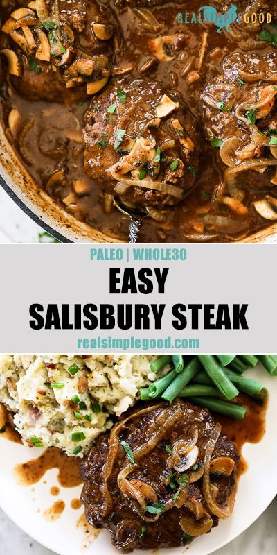 Keto Bison Recipe, Whole 30 Bison Recipes, Whole 30 Comfort Food Recipes, Homemade Salisbury Steak, Easy Salisbury Steak, Nutella Muffin, Bison Recipes, 30 Diet, Cube Steak Recipes