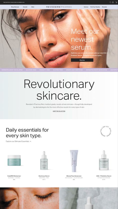 Skincare Websites, Beauty Web, Website Design Inspiration Layout, Homepage Design, For Skin Care, Webpage Design, Website Design Layout, Web Design Agency, Website Layout