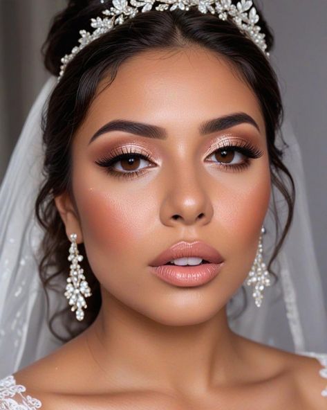 40 Bridal Makeup Looks : Radiant Mauve Glam 1 - Fab Mood | Wedding Color, Haircuts & Hairstyles | Nails | Colours Mauve Lipstick Makeup Look, Mauve Makeup Look Dusty Rose, Purple Bridal Makeup, Wedding Makeup Glam, Baby Shower Makeup, Arched Brows, Fab Mood, Mood Wedding, Mauve Makeup