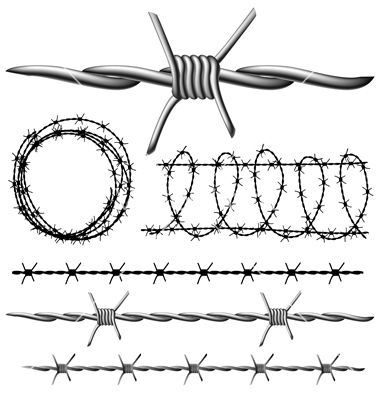 Barbed wire set vector Barbed Wire Drawing, Barbed Wire Tattoos, Barbed Wire Art, Chicanas Tattoo, Arm Band Tattoo, Wire Drawing, Band Tattoo, Barbed Wire, Chiaroscuro