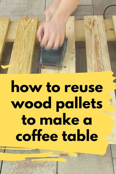 Upgrade your living room decor with this quick pallet coffee table you can make in an afternoon. Reusing wood pallets is an eco friendly way to decorate. Find out how to build a wood pallet coffee table with this step by step video tutorial. Diy Pallet Coffee Table, Pallet Table Ideas, Coffee Table Out Of Pallets, Pallet Wood Coffee Table, Simple Bed Frame, Upper Kitchen Cabinets, Mirror Frame Diy, Rattan Coffee Table, Expensive Furniture