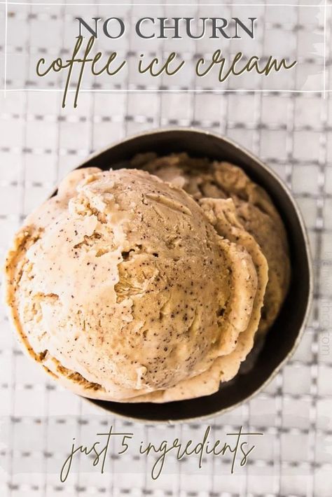 No Churn Coffee Ice Cream, Donut Cone, Thrifty Ice Cream, Coffee Ice Cream Recipe, Ice Cream No Churn, Best Homemade Ice Cream, Viral Recipes, Churn Ice Cream, Vanilla Ice Cream Recipe