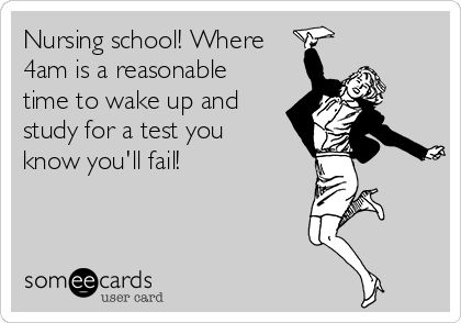 Nursing school! Where 4am is a reasonable time to wake up and study for a test you know you'll fail! Failing Nursing School, Nursing Students Humor, Study For A Test, Nursing School Memes, School Problems, Nursing Student Humor, Nursing School Problems, Cna School, Nursing Things