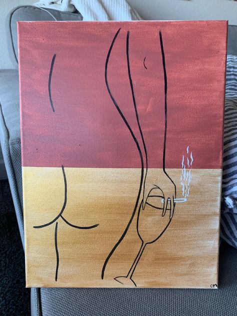 Simple Woman Painting, Easy Woman Painting, Women Body Paintings Easy, Nude Art Ideas Easy, Woman Silhouette Painting, Abstract Painting Easy, Simple Paint, Drawing Of A Woman, Simple Canvas Paintings