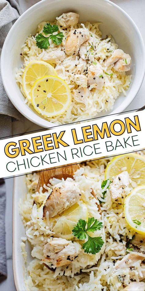 Greek Yogurt Pasta, Lemon Chicken Rice, Chicken Rice Bake, Asian Steak Bites, Greek Yogurt Chicken, Yogurt Chicken, Chicken Rice Recipes, Easy Chicken And Rice, Amazing Chicken