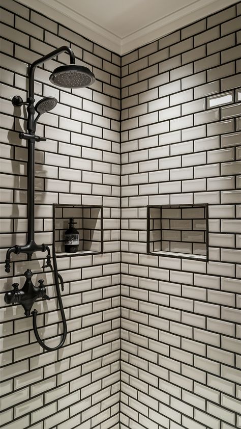 Walk-In Shower 21 Ideas to Transform Your Bathroom Space Showers With No Doors, Showers With Windows, Big Showers Walk In, Shower With Subway Tile, Rustic Master Bath, Half Wall Shower, Gray Shower Tile, Rustic Master, Walk In Shower Ideas