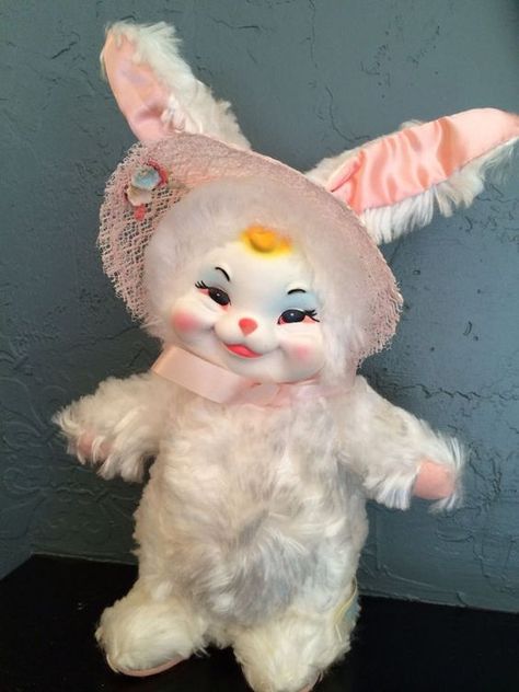 Rushton White Rabbit Rushton Toys, Rabbit Doll, Rubber Face, Rabbit Dolls, Vintage Bunny, Bunny Doll, Vintage Kitsch, Vintage Plush, Arte Inspo