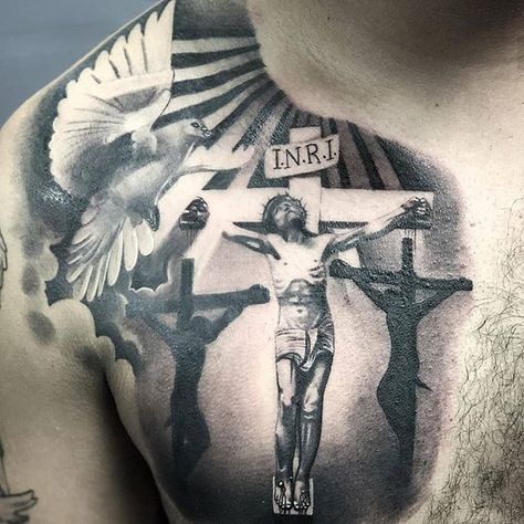 Religious Tattoo Sleeves, Religous Tattoo, Crucifix Tattoo, Christus Tattoo, Jesus Christ Tattoo, Jesus Tattoo Design, Heaven Tattoos, Christ Tattoo