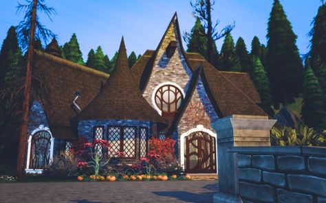 Thalania Realm of Magic Sims 4 Witchy cottage Sims 4 Witchy House, Witch House Sims 4 Plan, Sims 4 Glimmerbrook, Sims 4 Wizard House, Witch Cottage Exterior, Sims 4 Magic House, Loft Sims 4, Sims 4 Witch Cottage, Sims 4 Houses Realm Of Magic