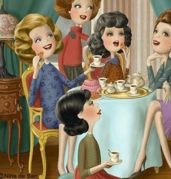 Tee Kunst, Creation Photo, Girls Tea Party, Coffee Girl, Maria Grazia, Tea Art, Cups And Saucers, Coffee Art, Cute Illustration