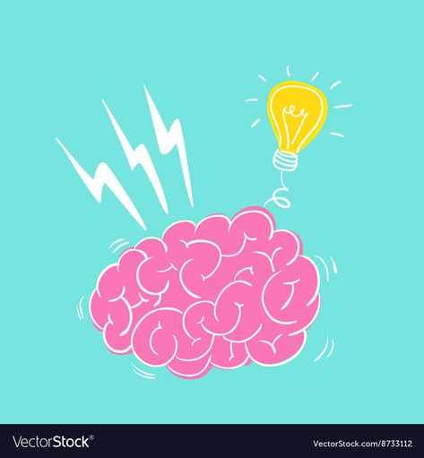 Brain Illustration Creative, Brain Lightbulb, Lightbulb Illustration Graphics, Brain Graphic, Vector Hand, Png Images, Adobe Illustrator, Vector Images, Print On Demand