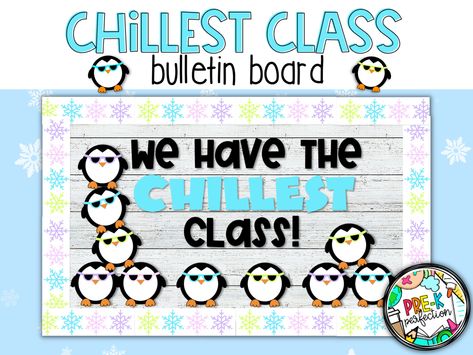 Your bulletin board will look wonderful for winter with this set. This bulletin board is perfect all winter long! Your students will love seeing their names on these adorable penguins. You are sure to have the chillest bulletin board in school! INCLUDED: 1 Full sheet quote 3 different borders 10 different half-sheet-sized penguins 10 different full-sized penguins WE HAVE THE CHILLEST CLASS! - Black outlined letters **Please note that this is a DIGITAL DOWNLOAD. No physical item will be shipped to you. Once you complete your purchase you will be able to download the PDF containing this product! Terms of Use: This product is for personal or single-classroom use. It cannot be re-sold or claimed as your own. Thank you! Thank you for visiting my store! Penguin Winter Bulletin Boards, Arctic Bulletin Board Ideas, Simple Winter Bulletin Boards, Penguin Bulletin Board Ideas, Penguin Bulletin Board, Winter Classroom Decor, January Bulletin Board Ideas, Bulletin Board Winter, Huddle Board