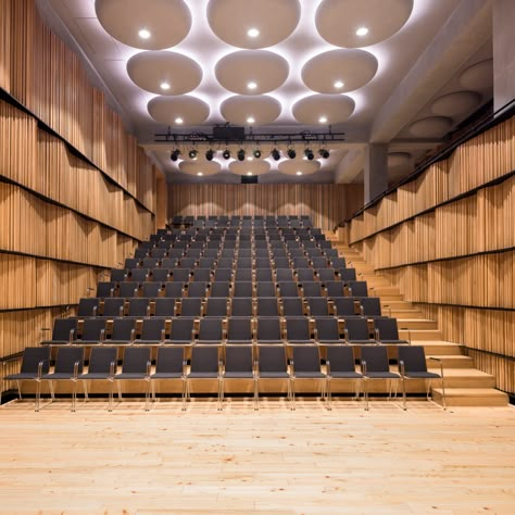 Aim Architecture, Theatre Hall, Auditorium Design, Theater Room Design, Theater Architecture, Lecture Theatre, Multipurpose Hall, Cinema Design, Theatre Interior