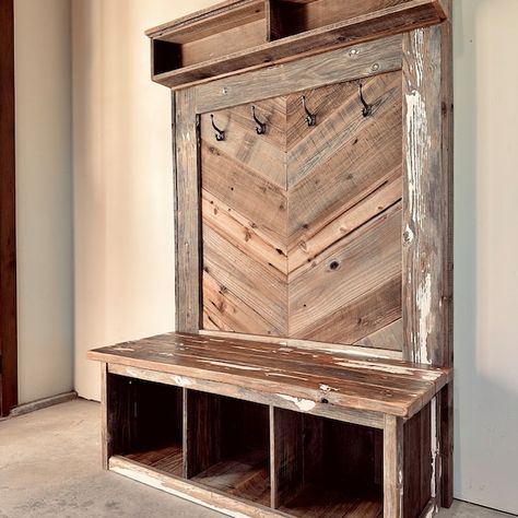 WesternNVMillworks - Etsy Shoe Cubbies, Rustic Home Ideas, Western House, Entryway Stairs, Shoe Cubby, Rustic Furniture Diy, Hall Trees, Western Bedroom Decor, Barn Wood Projects