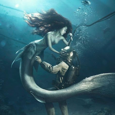 Mermaids Kissing, Dark Mermaid, Modele Fitness, Mermaid Wallpapers, Fantasy Mermaids, Real Mermaids, Mermaid Pictures, Image Swag, Mermaids And Mermen