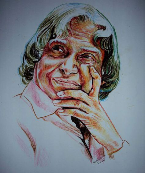 Mother Teresa Art, Chalk Wall Art, A P J Abdul Kalam, Daily Wishes, Pencil Sketch Portrait, Apj Abdul Kalam, Crayon Drawings, Portraiture Painting, Abdul Kalam