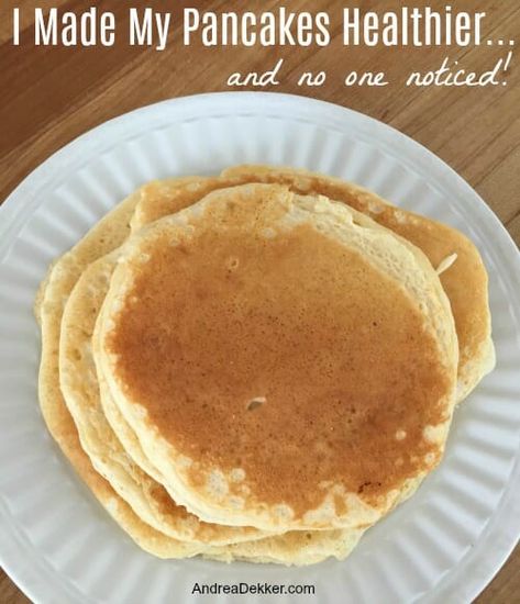 Healthier Pancake Recipe, Low Fat Pancakes, Low Calorie Pancakes, Low Fat Dinner Recipes, Low Fat Breakfast, No One Noticed, Baking Mix Recipes, Low Fat Dinner, Breakfast Recipies