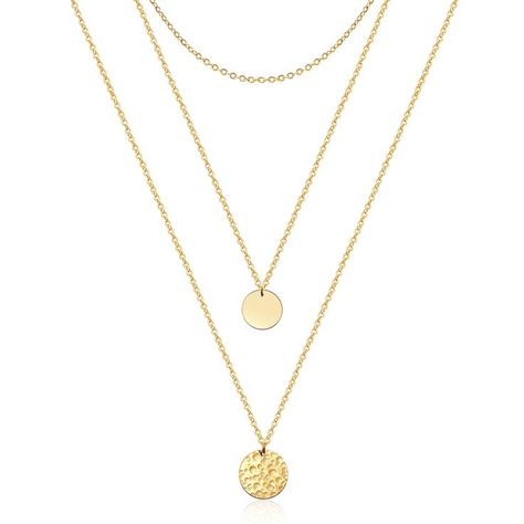 Dainty Circle Karma Choker Necklace 14K Real Gold Plated Delicate Circle Necklace for Women Long Layered Necklaces, Layered Gold Jewelry, Women Choker Necklace, Hammered Necklace, Necklaces Set, Necklace Trendy, Layered Choker Necklace, Layered Chokers, Womens Chokers