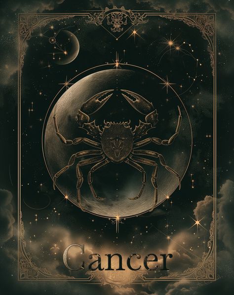 Dark Cancerian Aesthetic, Cancerian Aesthetic, Zodiac Background, Tarot Artwork, Fantasy Tarot, Vampire Vibes, Magic And Mystery, Tarot Art, Moon Goddess