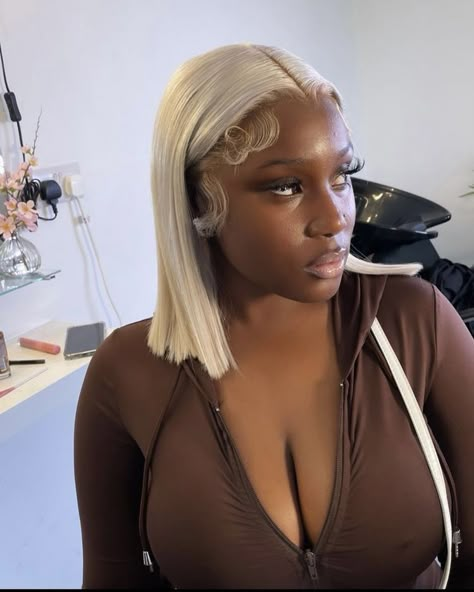 Blonde Bob Wig, Quick Weave Hairstyles, Dope Hairstyles, Hair Laid, Hair Ponytail Styles, Ponytail Styles, Blonde Bobs, Hair Collection, Front Lace Wigs Human Hair