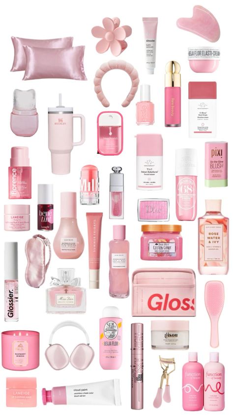 Sleepover Essentials, Girly Christmas Gifts, Makeup Bag Essentials, Sephora Skin Care, Pink Lifestyle, Pretty Pink Princess, Perfect Skin Care Routine, Pink Skin, Pretty Skin Care