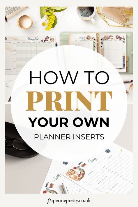 This is your detailed guide on printing A5 planner inserts, including recommendations for the best printers and paper to use, as well as step-by-step instructions on how to print various types of planner pages for the best planning experience. #a5planner #plannerinserts #stationery #printables #planner How To Print A5 Planner Pages, Printables Planner, Pretty Stationery, A5 Planner Inserts, Types Of Planners, Print Planner, Best Printers, Your Pretty, A5 Planner