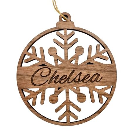 Snowflake Personalized Ornament Engraved with Custom Name Wood Ornament Handmade in the USA Engraved Christmas Ornaments, Engraved Ornaments, Laser Engraved Gifts, Teacher Ornaments, Nativity Ornaments, Company Gifts, Neighbor Gifts, Santa Gifts, Employee Gifts