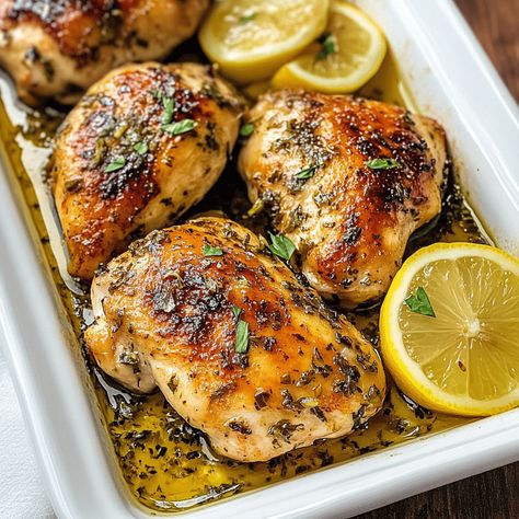 Lemon Herb Chicken Thighs, Greek Yogurt Marinated Chicken, Lemon Ginger Chicken, Healthy Lemon Chicken, Lemon Garlic Chicken Thighs, Lemon Chicken Thighs, Lemon Roasted Chicken, Yogurt Marinated Chicken, Season Chicken