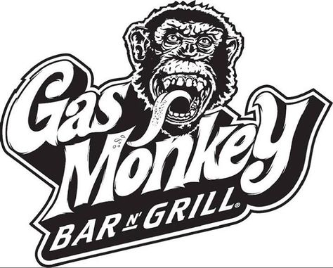 Gas Monkey Bar 'N' Grill Gas Monkey Garage Logo, Garage Logo, Grill Logo, Screen Printing Logo, Monkey Bar, Monkey Stickers, Monkey Logo, Monkey Garage, Gas Monkey Garage